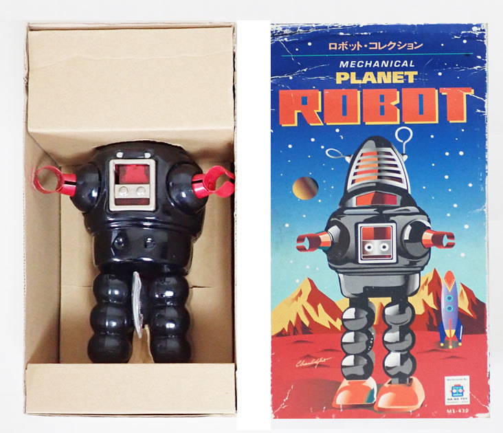 ブリキの玩具、ロボット・コレクション、「PLANET ROBOT] 生産国　中国、上海「HA「HA HA TOY」ゼンマイ式、箱サイズ23.4x12.0x8.8cm_画像2