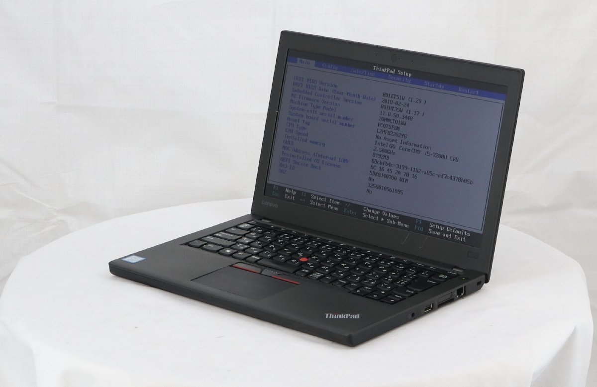 lenovo 20HNCTO1WW ThinkPad X270　Core i5 7200U 2.50GHz 8GB 512GB(SSD)■1週間保証_画像1