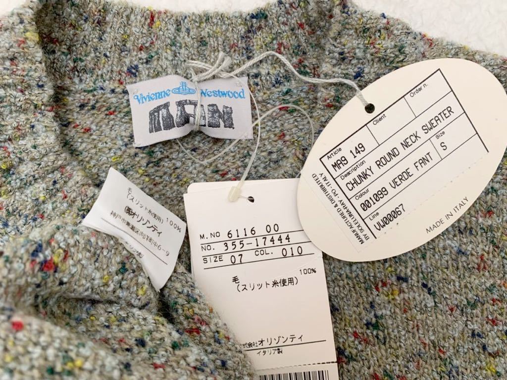 タグ付き Vivienne Westwood MAN イタリア製ウールセーター sizeS ヴィヴィアンウエストウッドマン メンズ ここのえ 国内正規