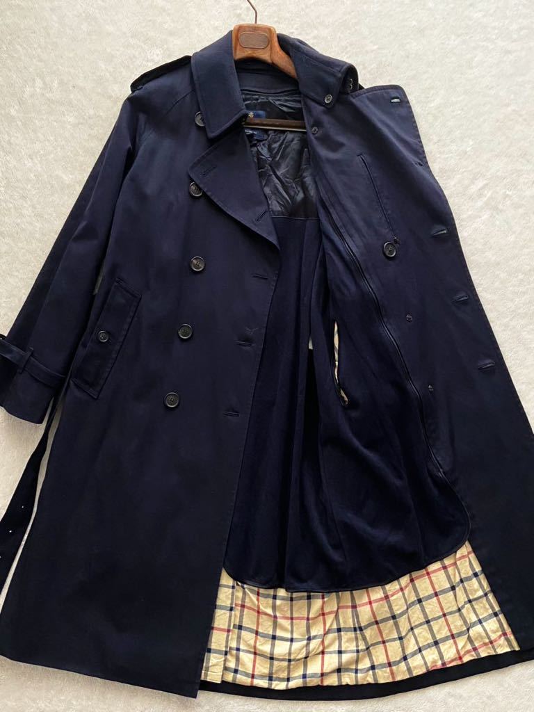 USA made Brooks Brothers size36S liner attaching trench coat made in USA men's Brooks Brothers cashmere . cashmere . dark blue 