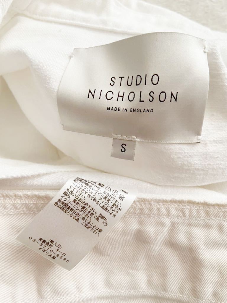 イングランド製 STUDIO NICHOLSON sizeS LAZER SELVEDGE DENIM OPTIC WHITE SNM-545 スタジオニコルソン ホワイト 白 デニムジャケット_画像7