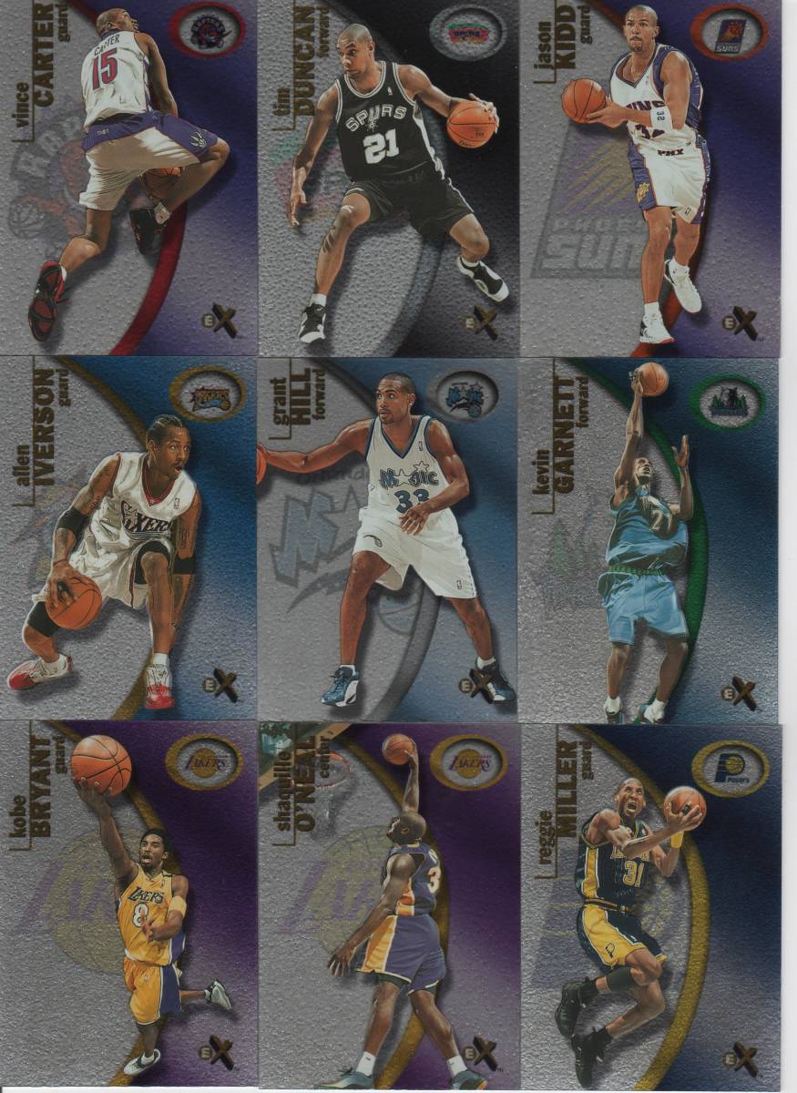 NBA 00/01 E-X　レギュラーカード　高級版カード 99種準コンプリートセット新品ミント状態 　kobe bryant コービー ブライアント含む