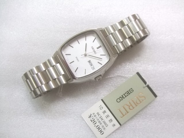  new goods men's Seiko tonneau type Spirit quarts wristwatch regular price 20000 jpy Z195