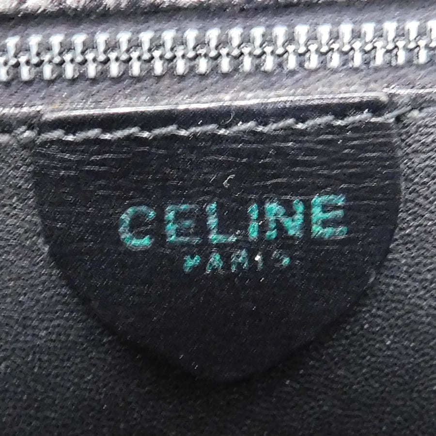 1円 ■ セリーヌ ハンドバッグ ブラック系 レザー ダブルフラップ ヴィンテージ フォーマル CELINE ■E.Csim.hP-25_画像8