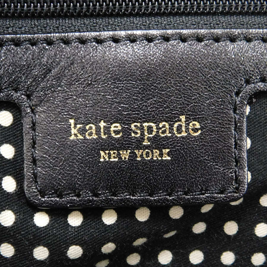 1円 ■ 美品 ケイトスペード ハンドバッグ ブラック系 レザー×ナイロン 通勤 通学 お買い物 kate spade ■E.Bsi.An-21_画像8