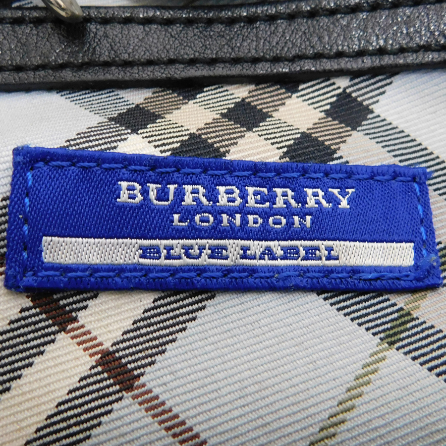 1円 ■ 美品 バーバリーブルーレーベル トートバッグ ブラック系 ナイロン×レザー BURBERRY ■E.Bero.oR-26_画像8