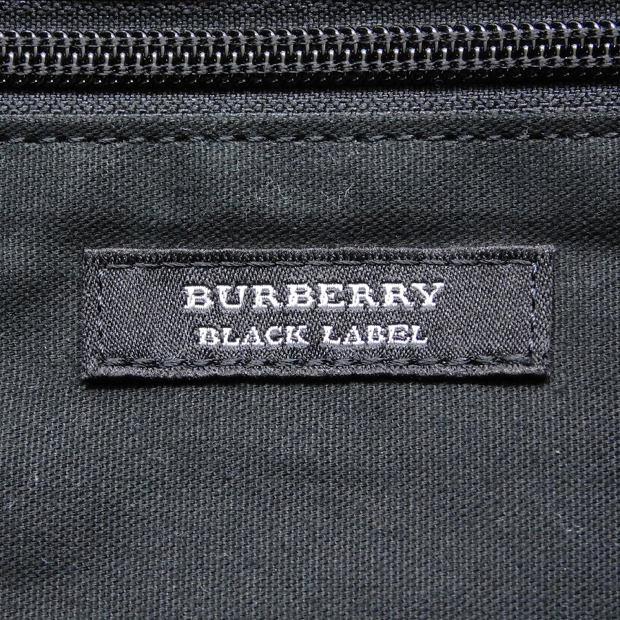 1円 ■ バーバリー 2WAYバッグ ブラックレーベル レザー×PVC ブラック系 メンズ BURBERRY ■E.Bss.Gt-6_画像8