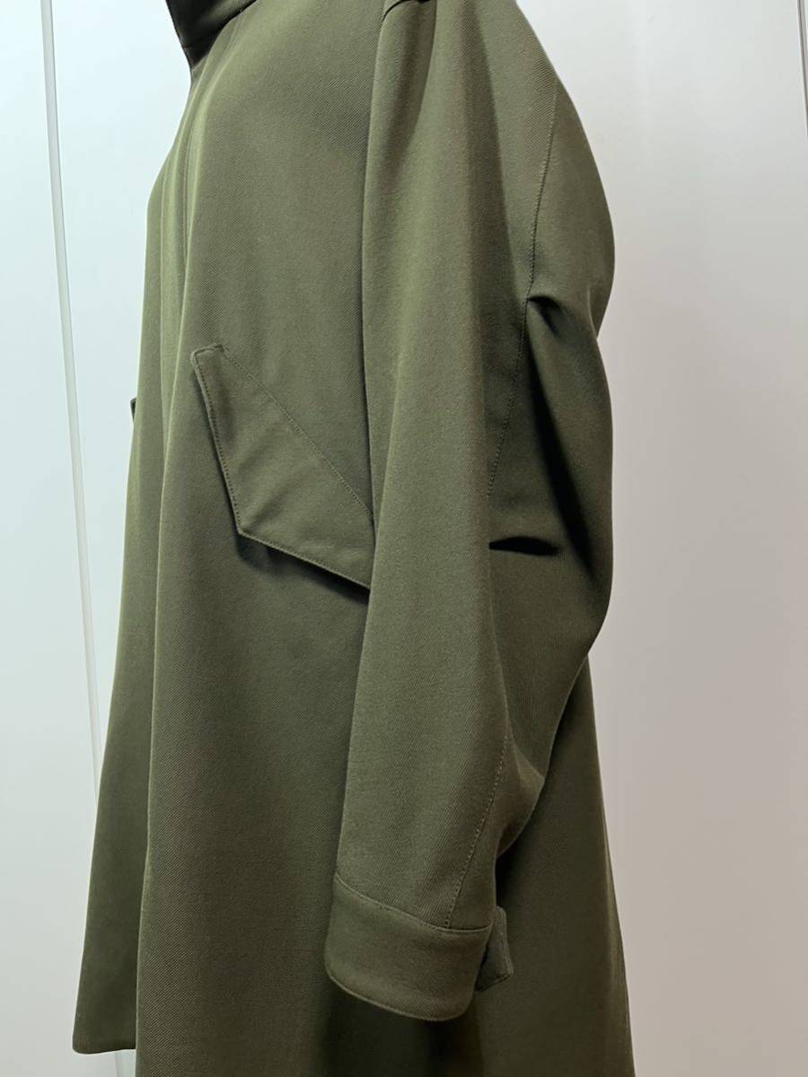 美品 OVERCOAT 大丸製作所 オーバーコートスタンドカラー ウールコート カーキ 1/L DROPPED SHOULDER OVERCOAT STAND COLLAR _画像5