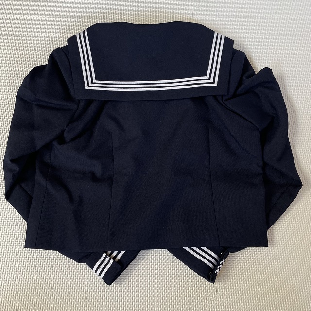 女子学生服 前開きセーラー服 冬用 冬服 紺 白3本線 3 女子学生服 前開きセーラー服 冬用 冬服 紺 白3本線 3