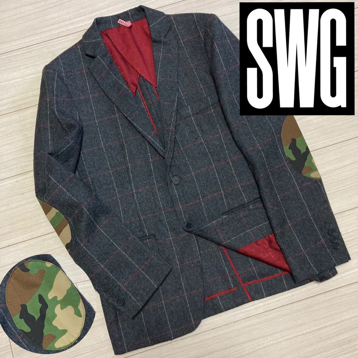 良品 SWAGGER スワッガー 迷彩 エルボーパッチ テーラード 良品 SWAGGER スワッガー 迷彩 エルボーパッチ テーラード