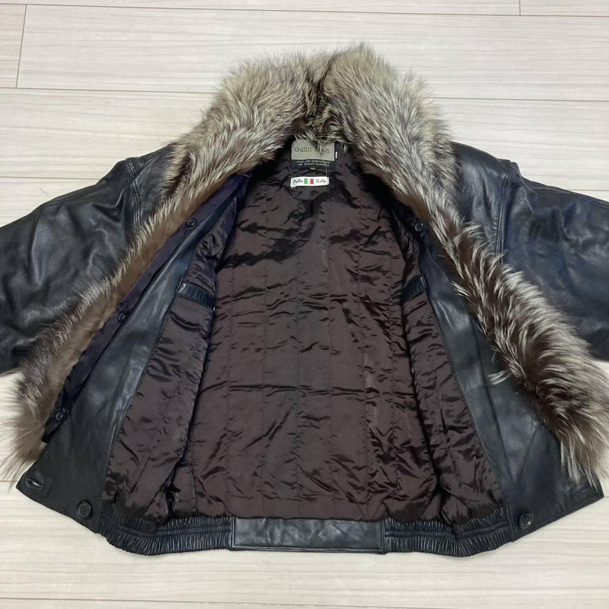良品 Gullit Men シルバーフォックスファー イントレレザー 良品 Gullit Men シルバーフォックスファー イントレレザー