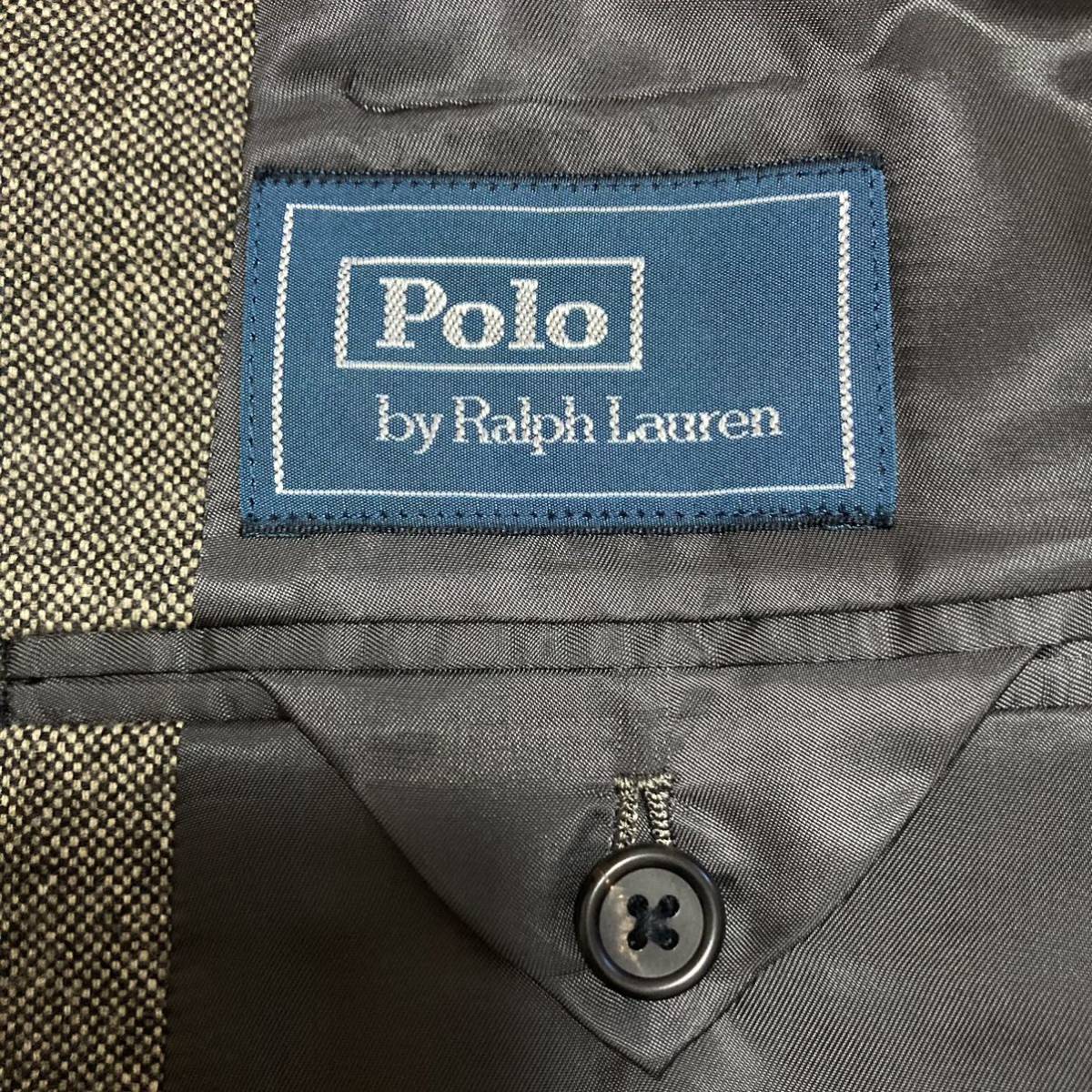 00s■ポロ ラルフローレン■ソフトツイード テーラード ジャケット A5 M グレー 総裏地 サイドベンツ POLO RALPH LAUREN ヴィンテージ_画像10