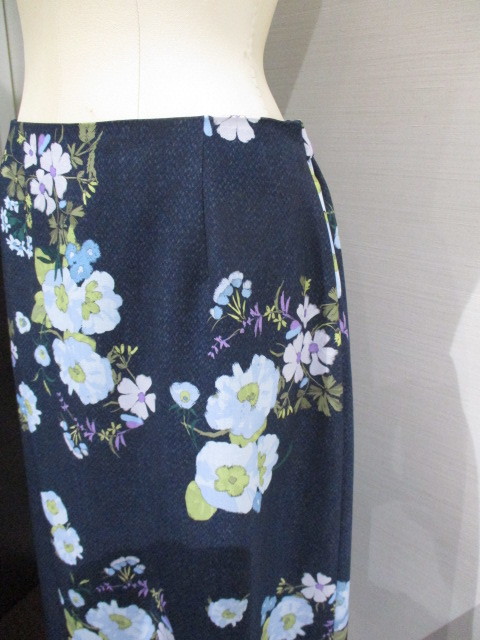  SunaUna sunauna сделано в Японии цветок принт юбка размер 38 бесплатная доставка талия резина ввод 