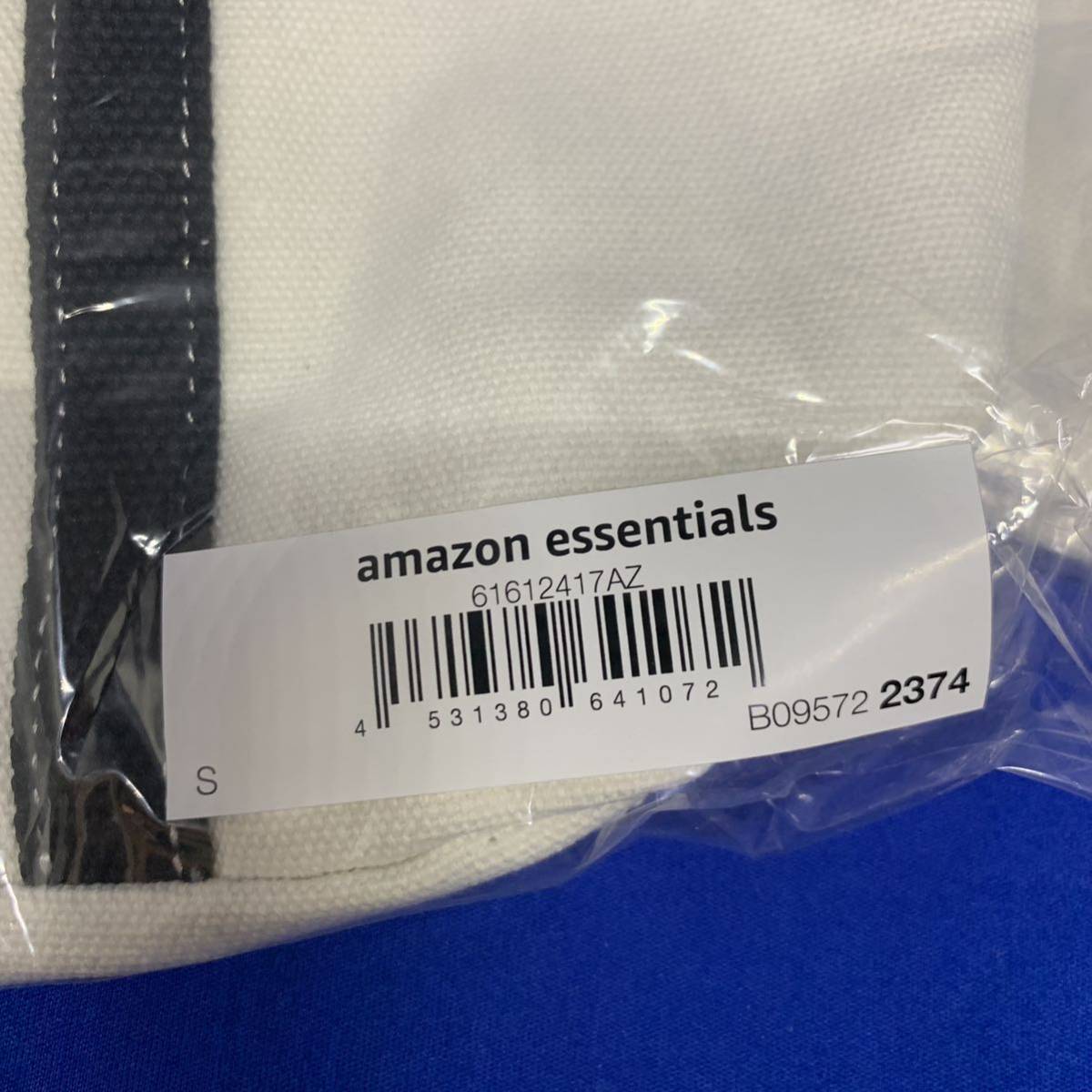 ふ20 Amazon Essentials トートバッグ ソフトキャンバス S M ホワイト　ミニバッグ_画像2