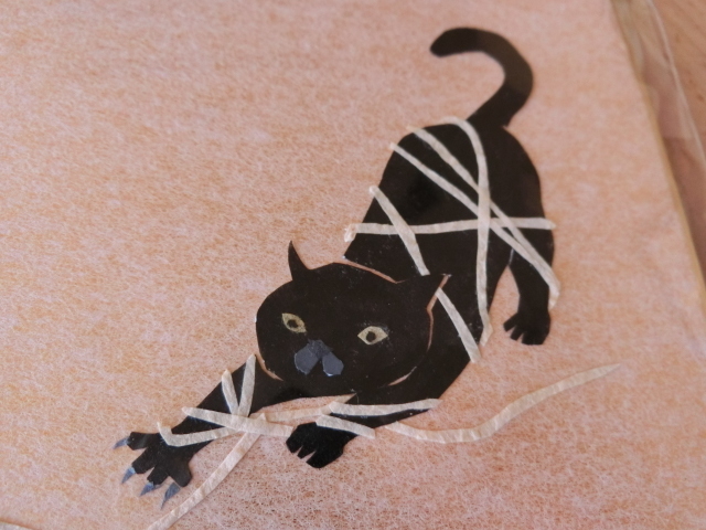 * height ... work square fancy cardboard genuine work [ black cat . knitting wool sphere ] new goods ..CATko Large . acrylic fiber * postage postal 120 jpy *