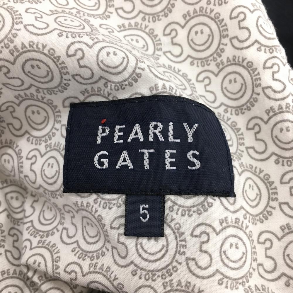 パーリーゲイツ ハーフパンツ ネイビー×白 30周年ニコちゃん 刺しゅう総柄 メンズ 5(L) ゴルフウェア PEARLY GATES_画像4