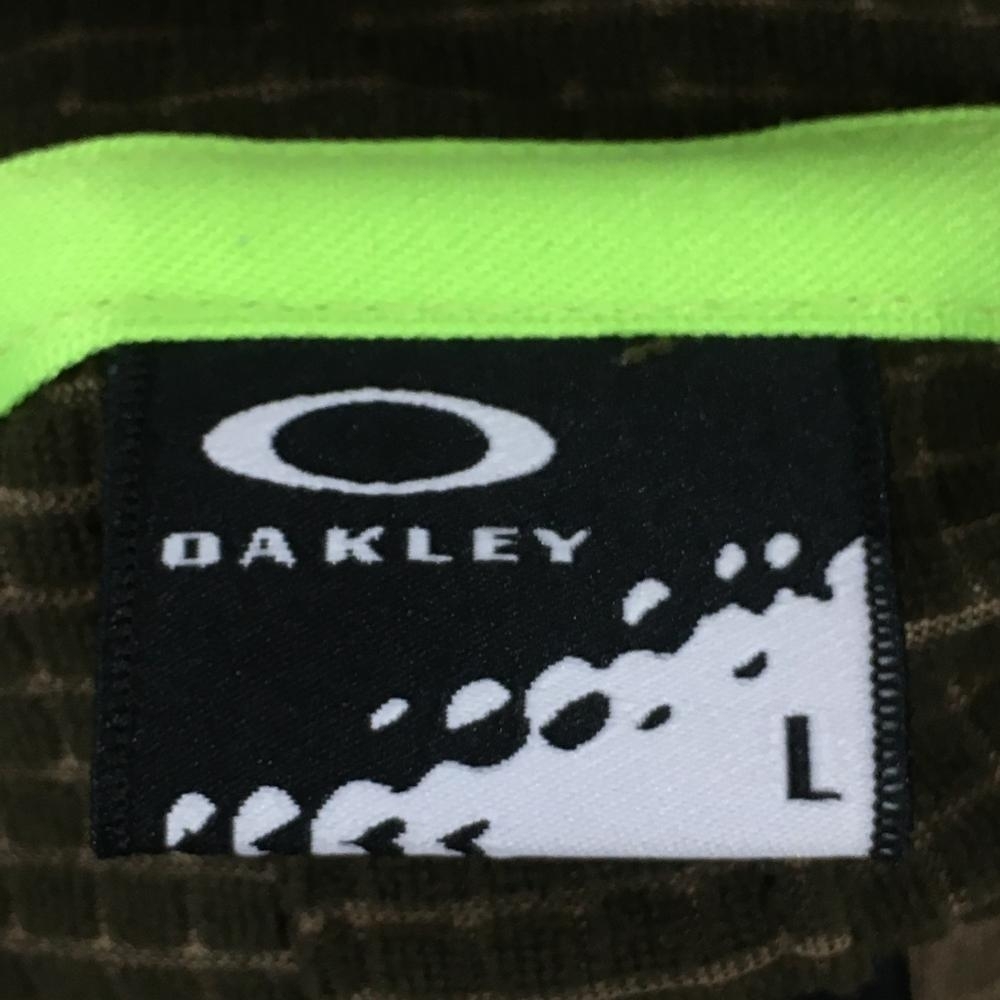 [ beautiful goods ] Oacley Zip Parker light brown × black .. woven cloth Logo .... sleeve print inside side unevenness men's L Golf wear Oakley