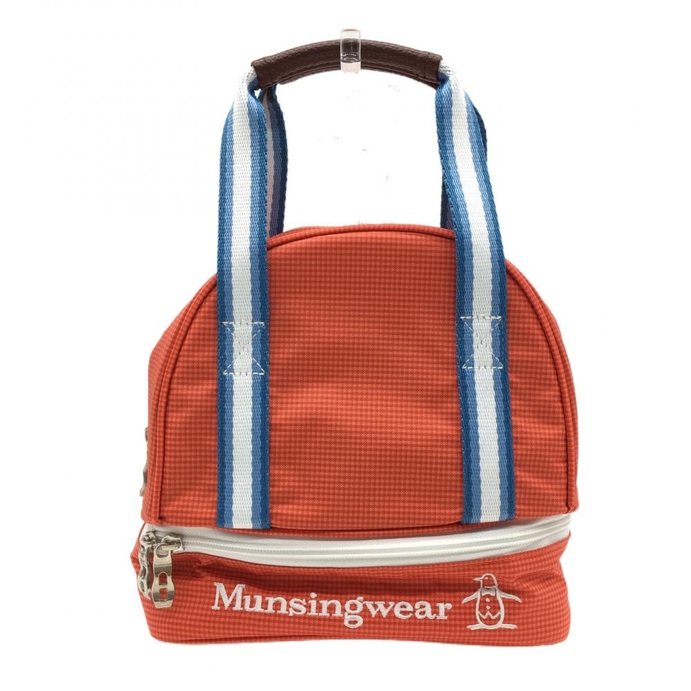 【超美品】マンシングウェア 二層式保冷カートバッグ オレンジ×ブルー 内ポケット付ゴルフ Munsingwear_画像1