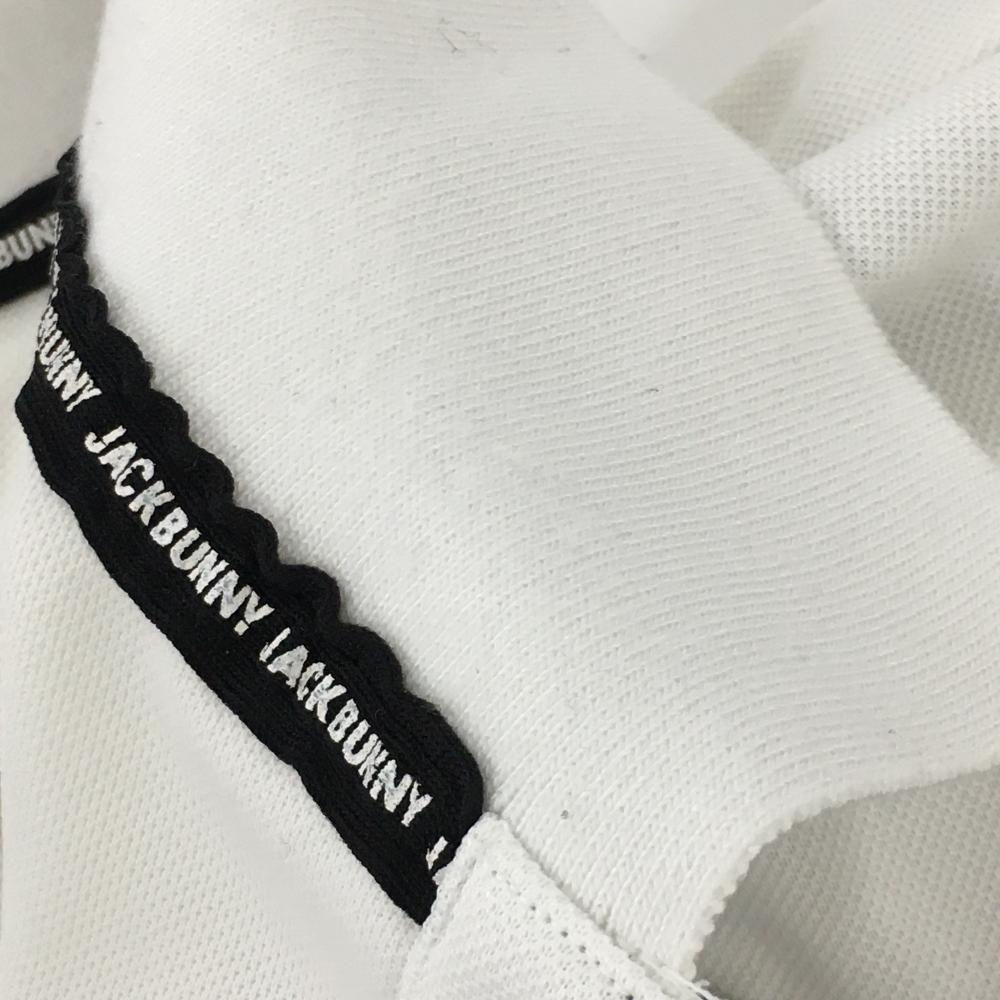 【美品】ジャックバニー 半袖ポロシャツ 白×ネイビー ワッペン メンズ 5(L) ゴルフウェア 2021年モデル Jack Bunny_画像7