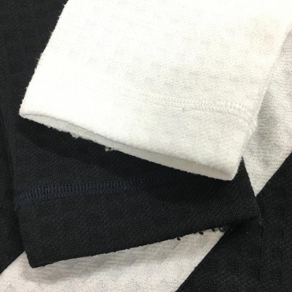  Heal Creek длинный рукав с высоким воротником рубашка чёрный × белый тканый ткань общий рисунок половина Zip женский 42(L) Golf одежда Heal Creek