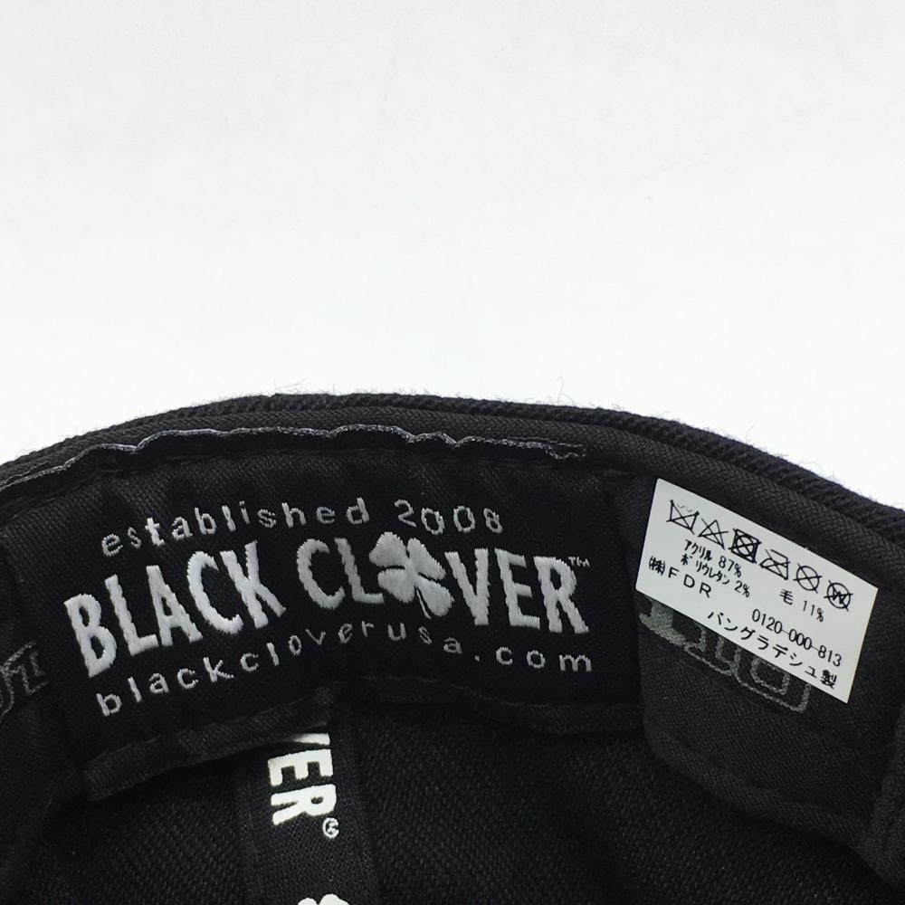 【超美品】ブラッククローバー フラットキャップ 黒×白 ロゴ刺しゅう ゴルフウェア BLACK CLOVERの画像8