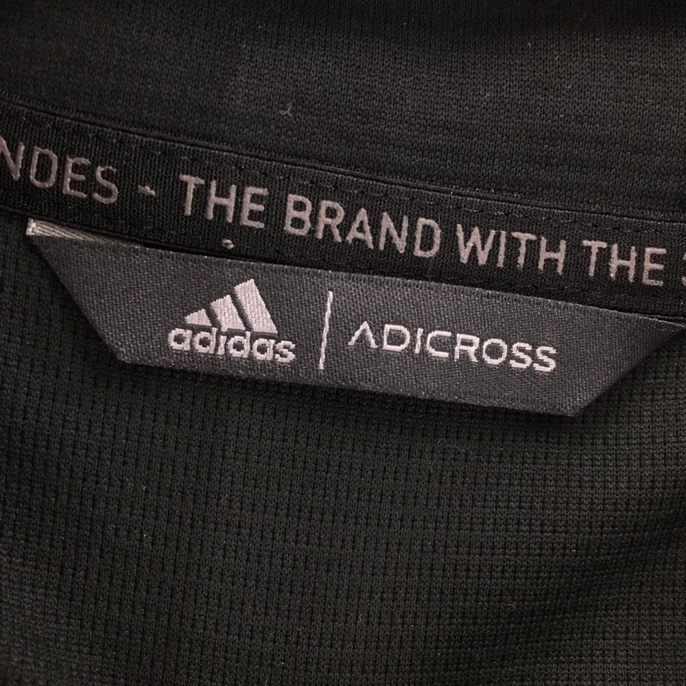 【美品】アディダス 半袖ポロシャツ 黒 ボーダー織生地 異素材 メンズ M ゴルフウェア adidas_画像3
