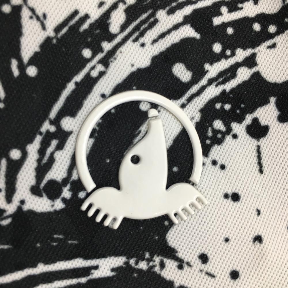 【超美品】ホンマ 半袖ポロシャツ 白×黒 総柄 メンズ M ゴルフウェア HONMA_画像3