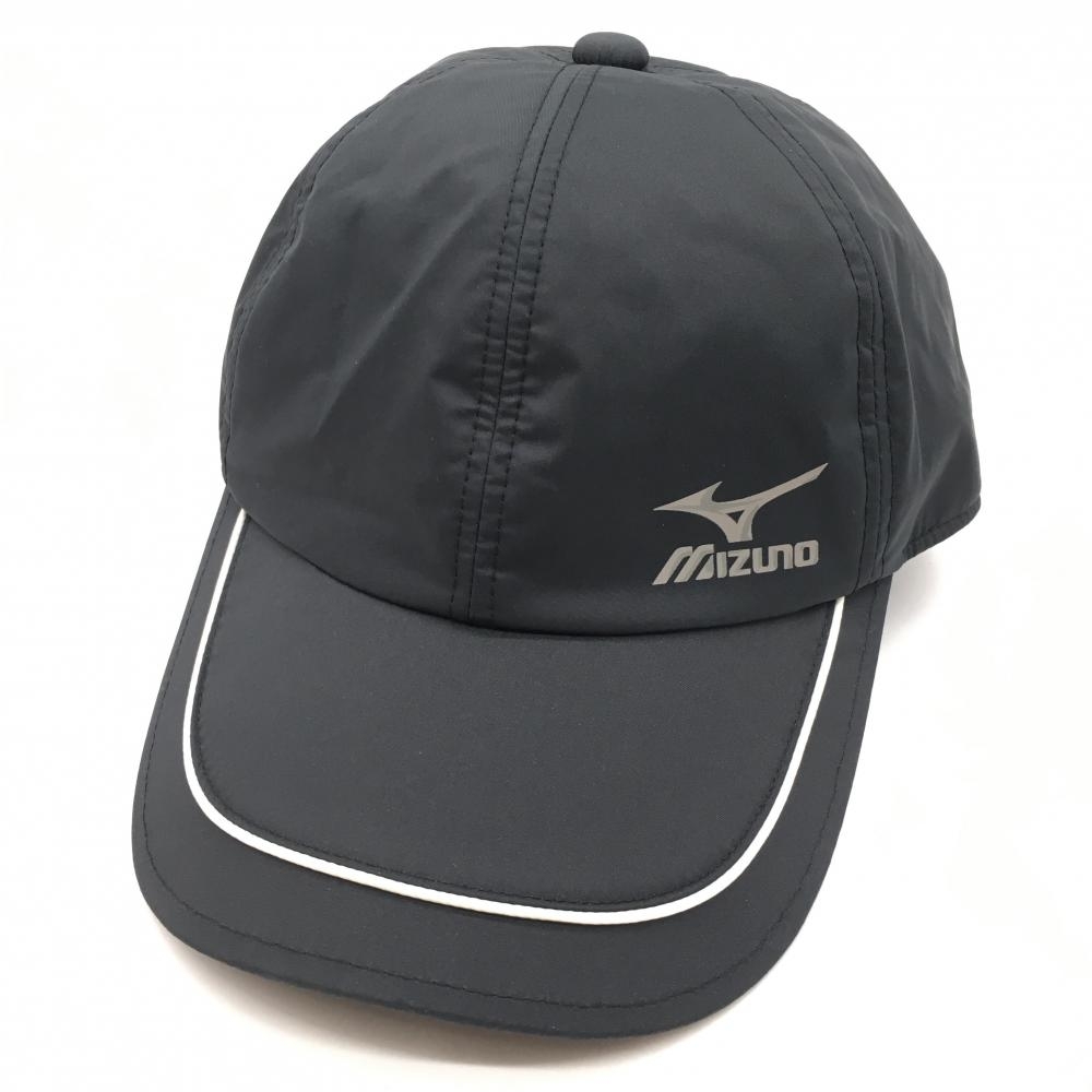 [ new goods ] Mizuno rain cap black × white .. line F(56-60cm) Golf wear MIZUNO