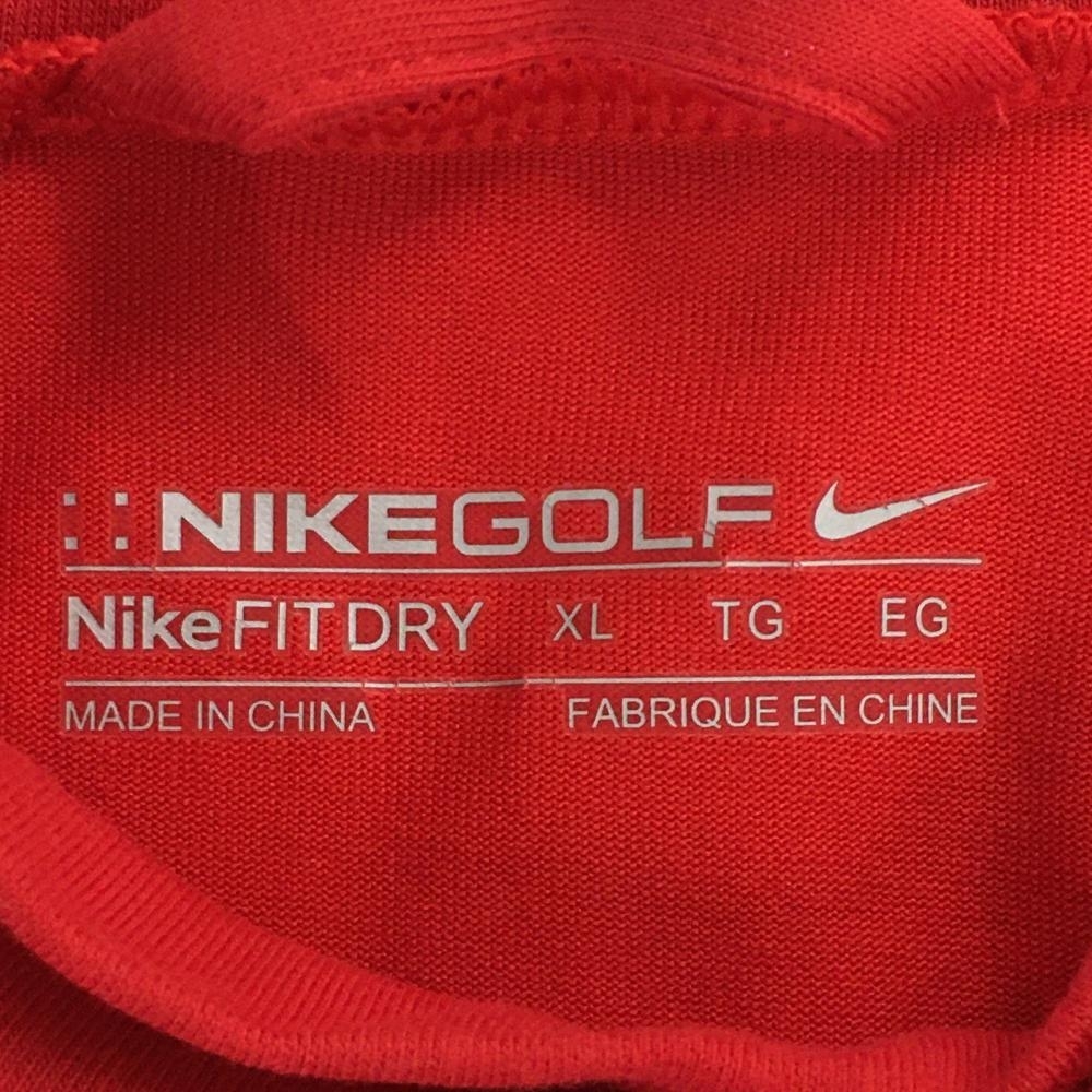 【美品】ナイキ 長袖ハイネックシャツ レッド ネックロゴ メンズ XL ゴルフウェア NIKE_画像4