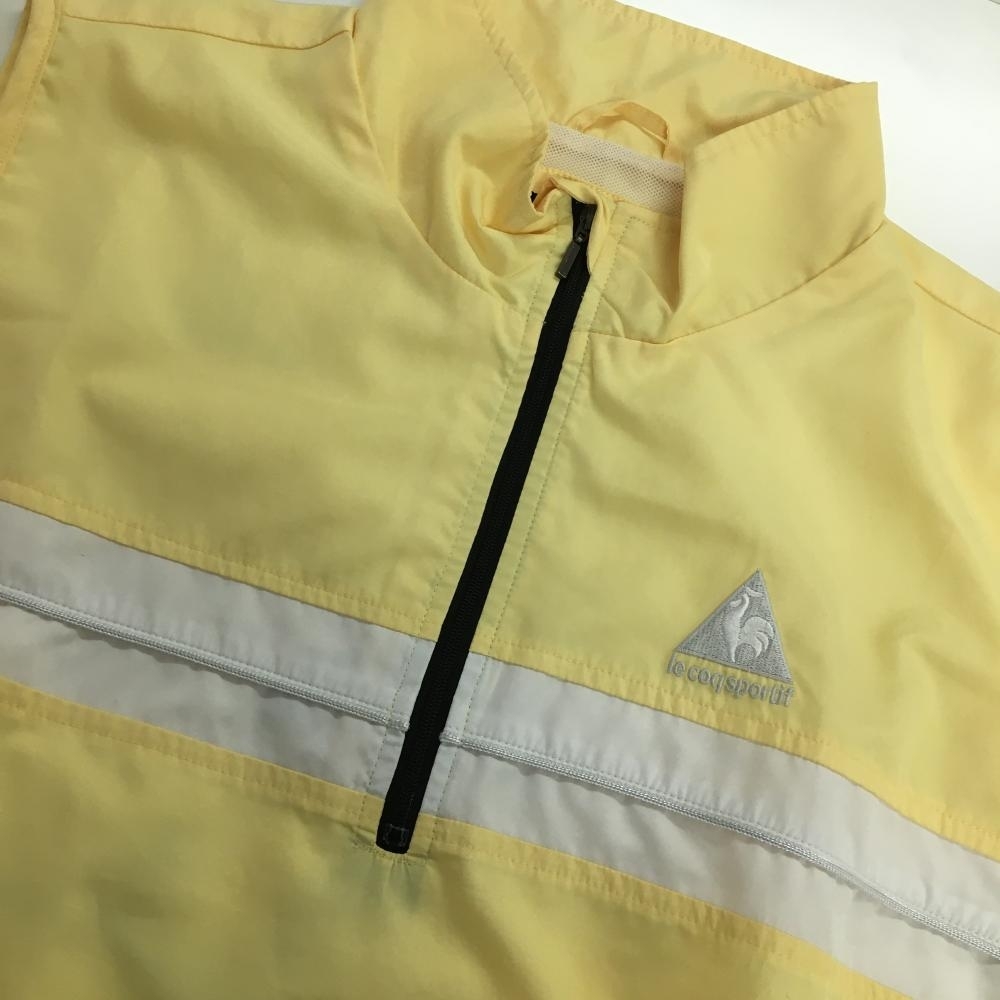 [ прекрасный товар ] Le Coq внешний лучший желтый × белый половина Zip подкладка сетка мужской L Golf одежда le coq sportif