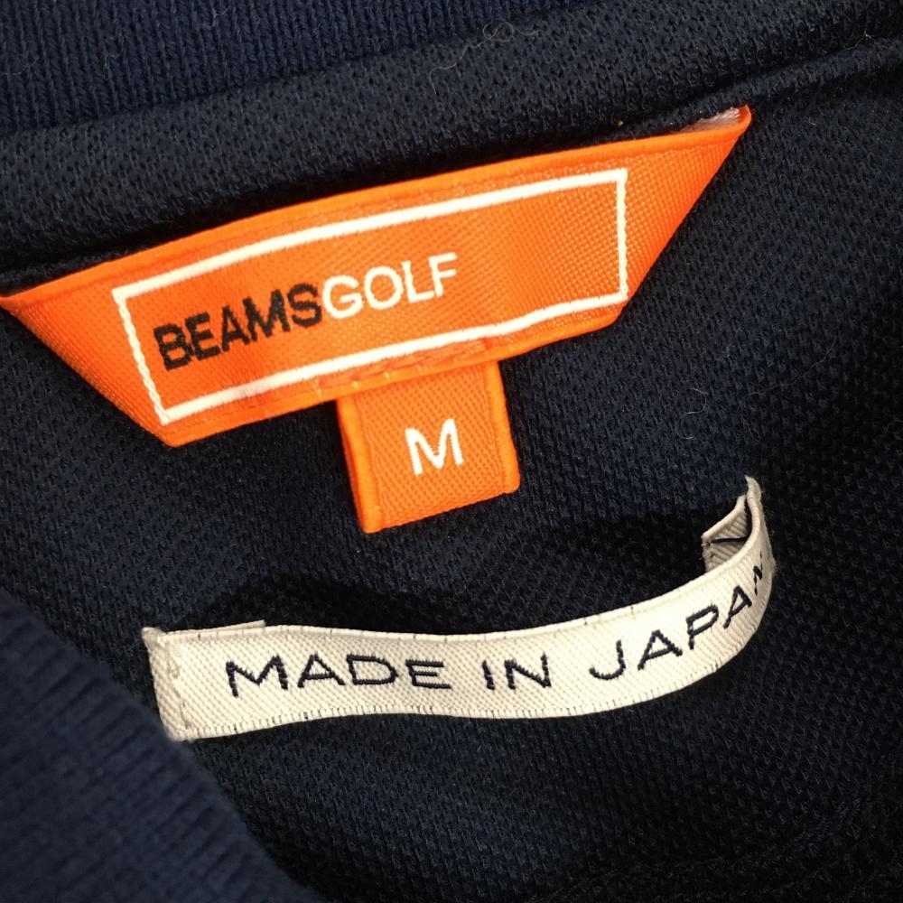 【美品】ビームスゴルフ 襟付きTシャツ ネイビー×レッド ロゴ刺しゅう 星 レディース M ゴルフウェア 2022年モデル BEAMS GOLF_画像4