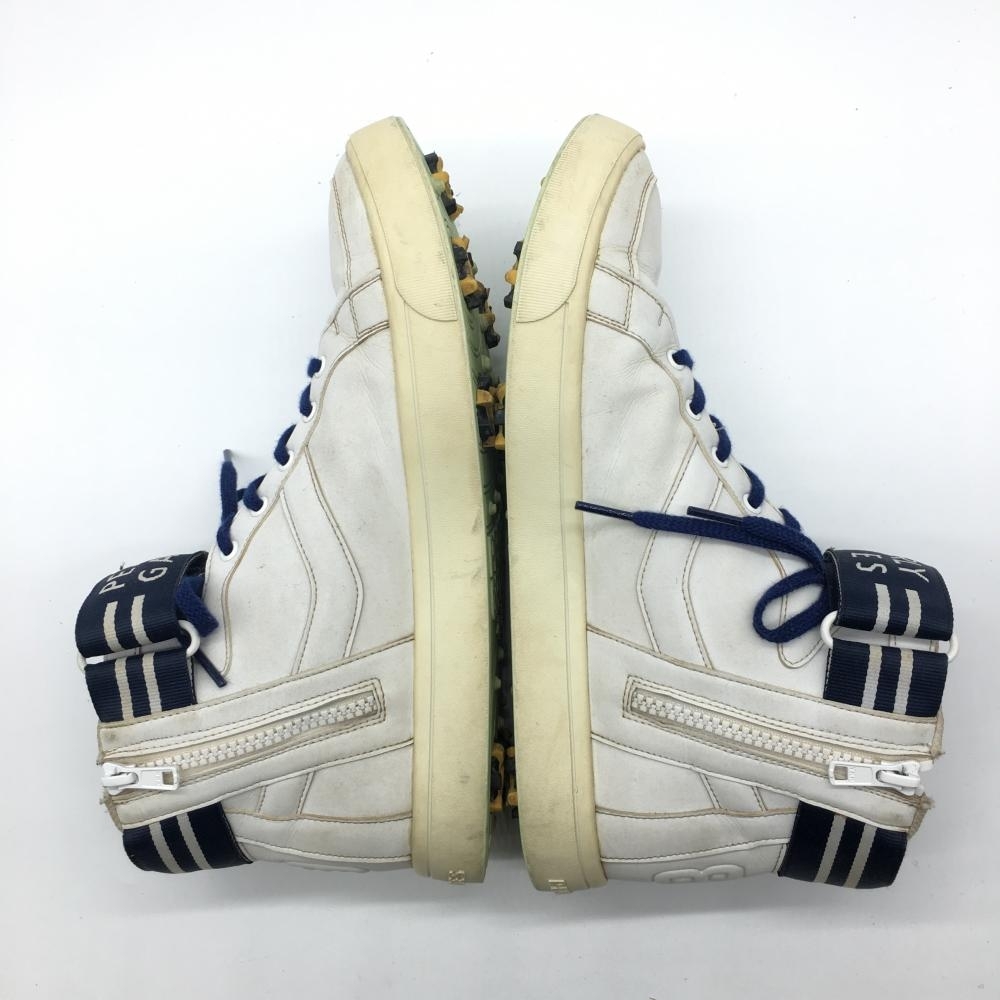  Pearly Gates is ikatto golf shoes white × navy belt border Logo men's 26.5 Golf wear PEARLY GATES