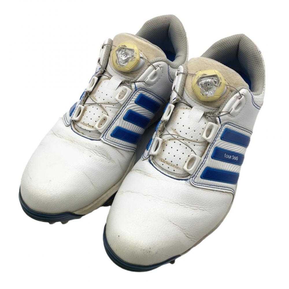 アディダス ゴルフシューズ 白×ブルー Tour360 ARTF33445 メンズ 25.5 ゴルフウェア adidas_画像1