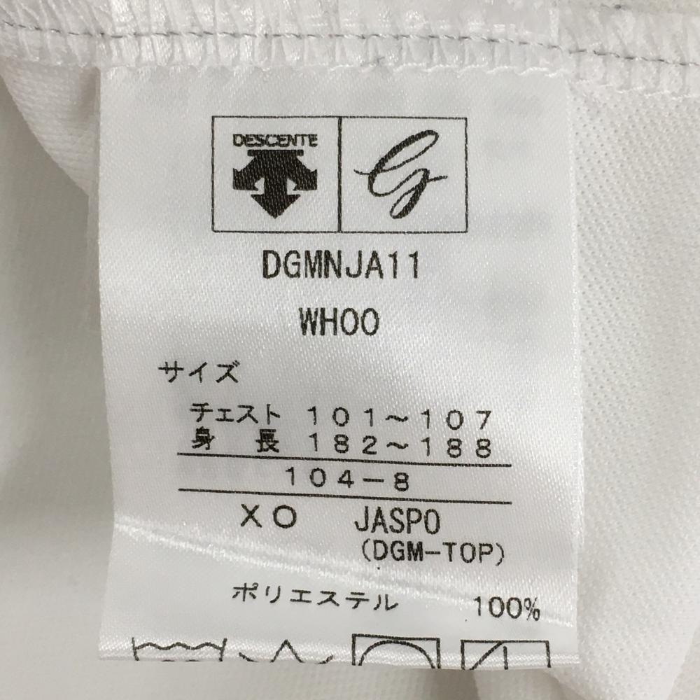 【美品】デサントゴルフ 半袖ポロシャツ 白×黒 スナップボタン 肩ロゴ 中田英寿 メンズ XO ゴルフウェア DESCENTEの画像5