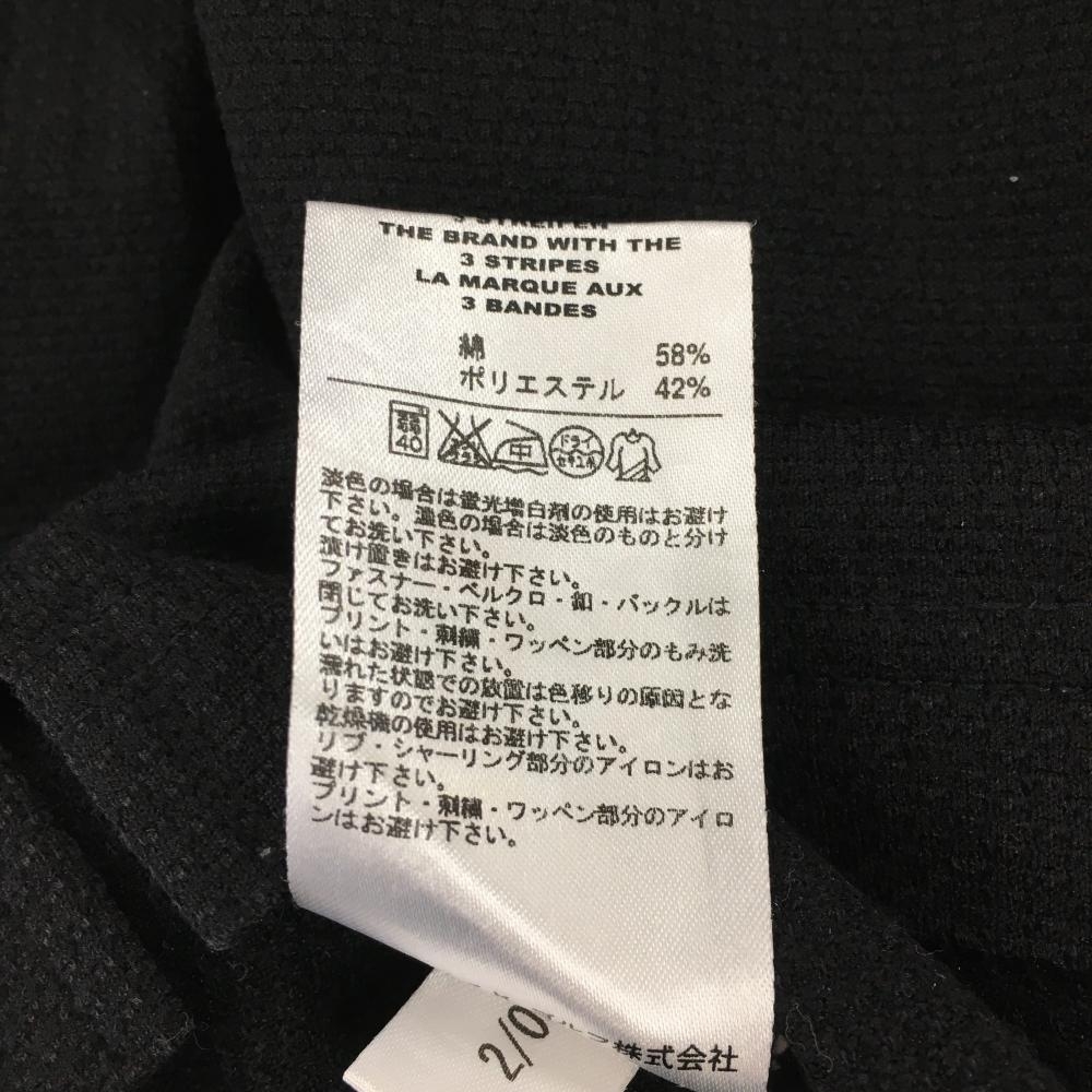 【超美品】アディダス 半袖ポロシャツ 黒 織生地 3ライン ハーフジップ レディース M/M ゴルフウェア adidas_画像5