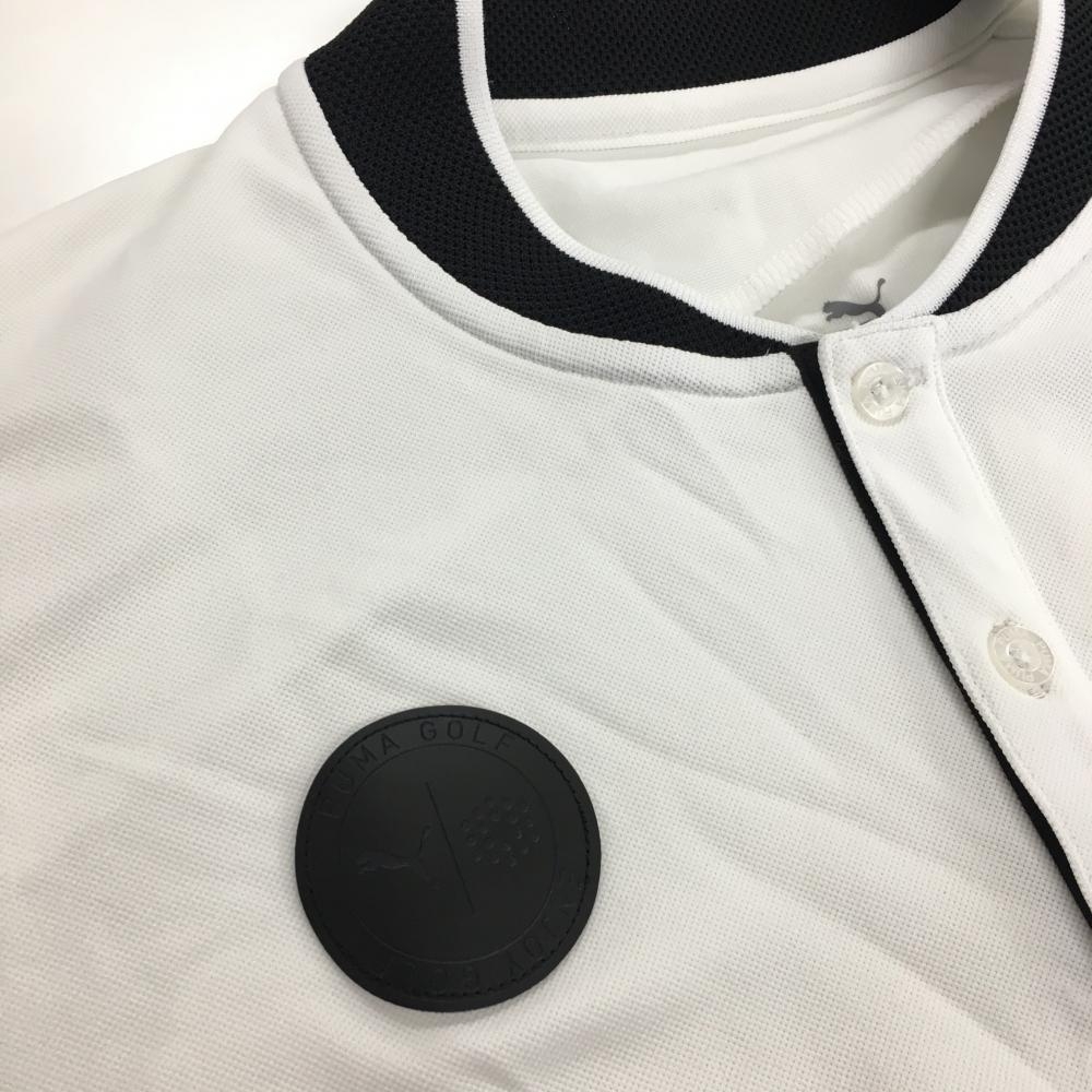 [ очень красивый товар ] Puma рубашка-поло с коротким рукавом белый × чёрный bai цвет воротник сетка мужской XL Golf одежда PUMA