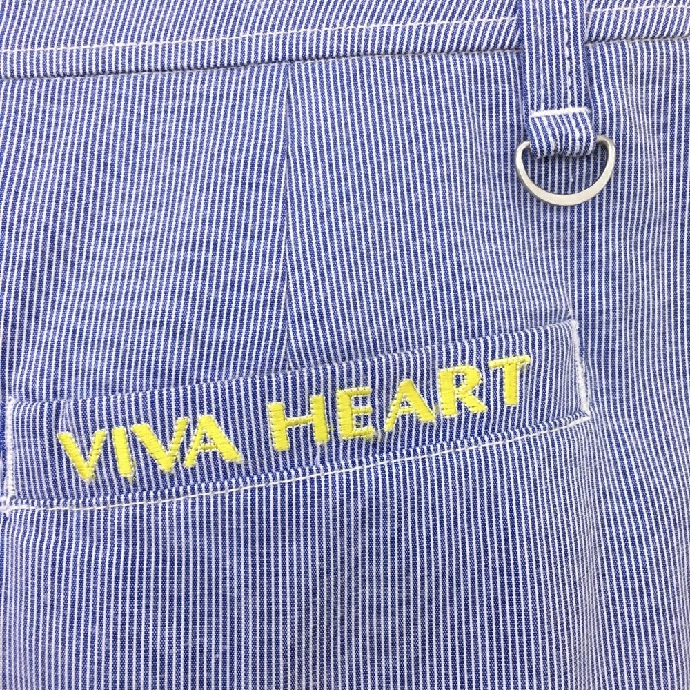 【美品】ビバハート スカート ブルー×白 ストライプ ボタン インナーパンツ付き レディース 40 ゴルフウェア VIVA HEART_画像3