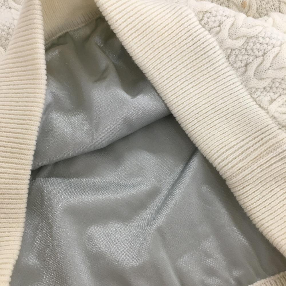  Anne Pas . свитер белый × серый необычность материалы кабель плетеный подкладка имеется женский L Golf одежда and per se
