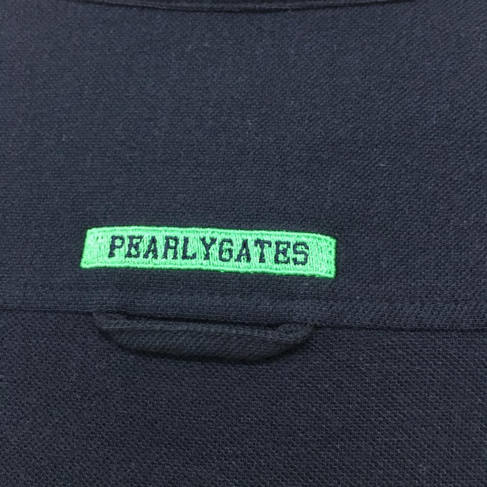 【美品】パーリーゲイツ 長袖シャツ ネイビー ロゴグリーン ボタンダウン メンズ 4(M) ゴルフウェア PEARLY GATES_画像3