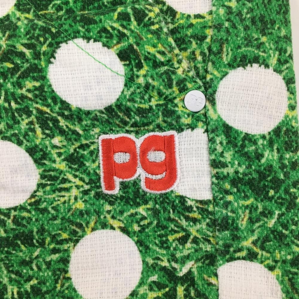 パーリーゲイツ ショートパンツ グリーン×白 総柄 ゴルフボール柄 裏地30周年ニコちゃん レディース 0(S) ゴルフウェア PEARLY GATES_画像4