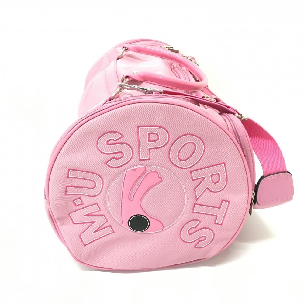 【超美品】MUスポーツ 2WAYボストンバッグ ピンク 複数ポケット ショルダーストラップ取り外し可ゴルフ M・U SPORTS_画像3