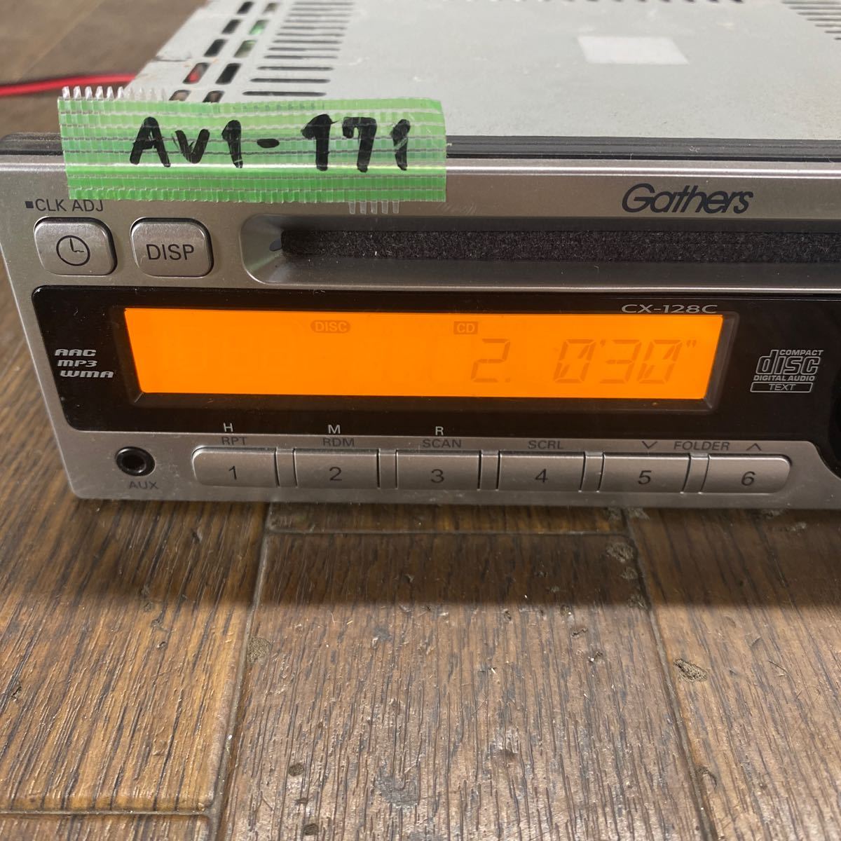 AV1-171 激安 カーステレオ CDプレーヤー HONDA Gathers 08A02-8P0-100 Panasonic CDF-R9011 CD AUX 本体のみ 簡易動作確認済み 中古現状品
