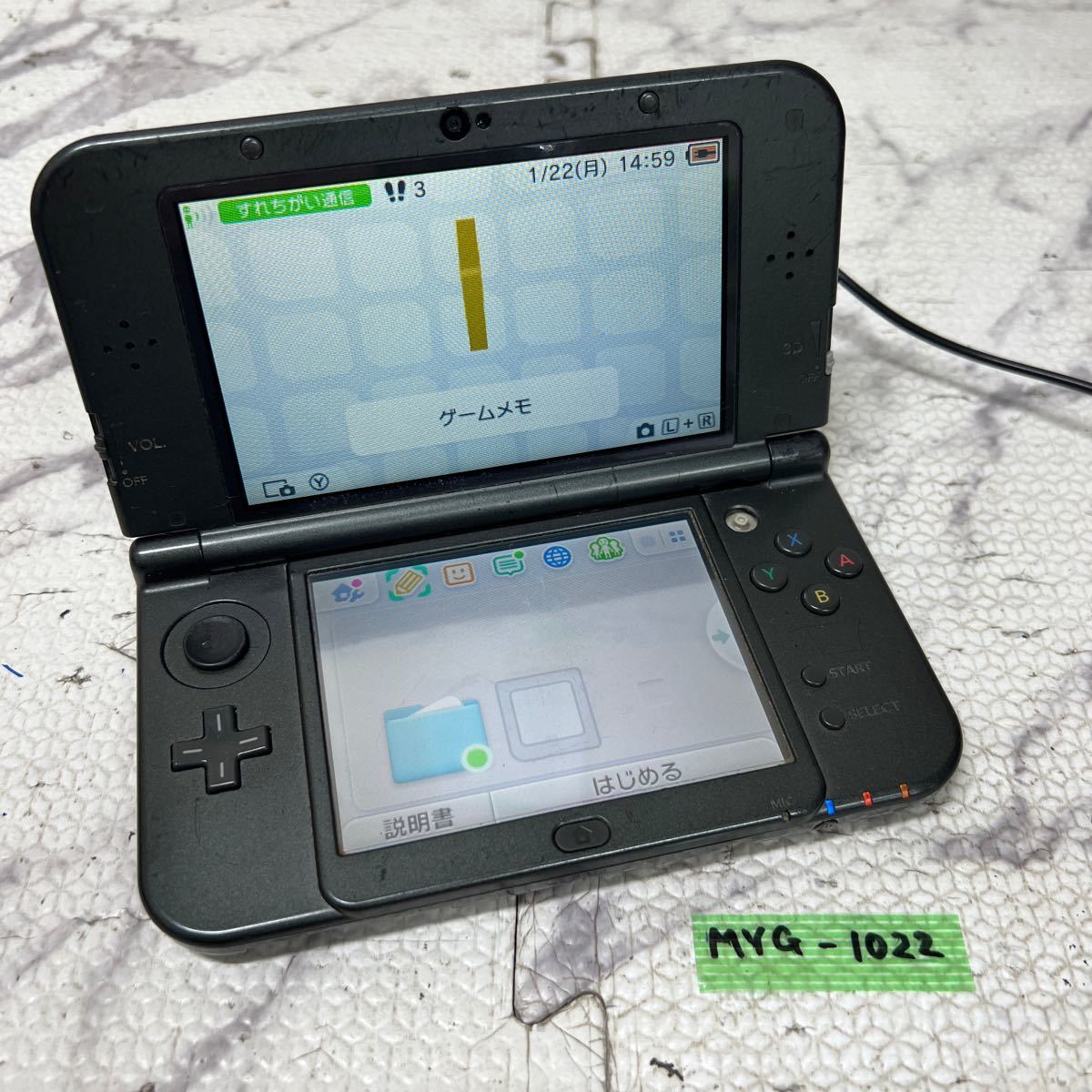 MYG-1022 激安 ゲー厶機 本体 New Nintendo 3DS LL 起動OK ジャンク 同梱不可_画像1