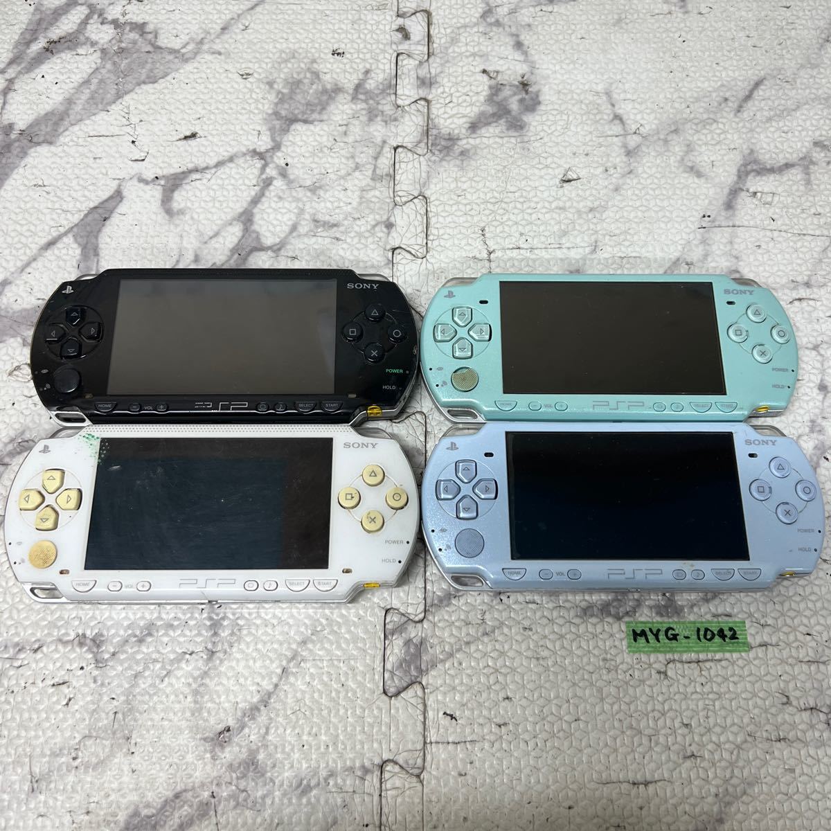 MYG-1042 激安 ゲー厶機 PSP 本体 SONY PSP-1000 PSP-2000 通電、起動OK 4点 まとめ売り ジャンク 同梱不可_画像1