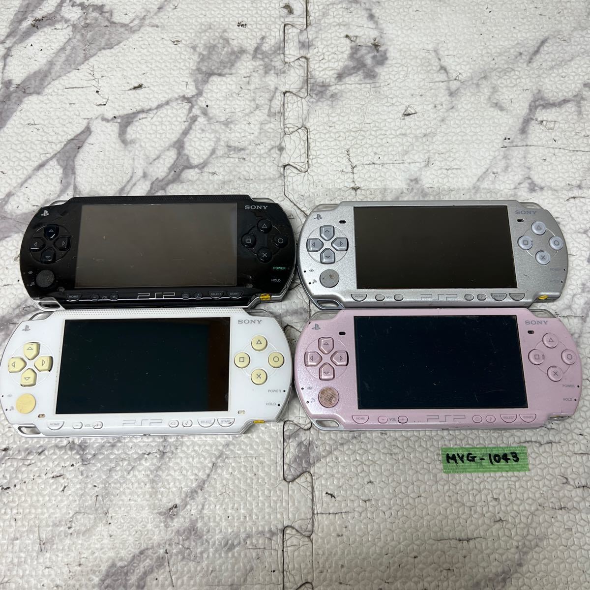 MYG-1043 激安 ゲー厶機 PSP 本体 SONY PSP-1000 PSP-2000 通電、起動OK 4点 まとめ売り ジャンク 同梱不可_画像1