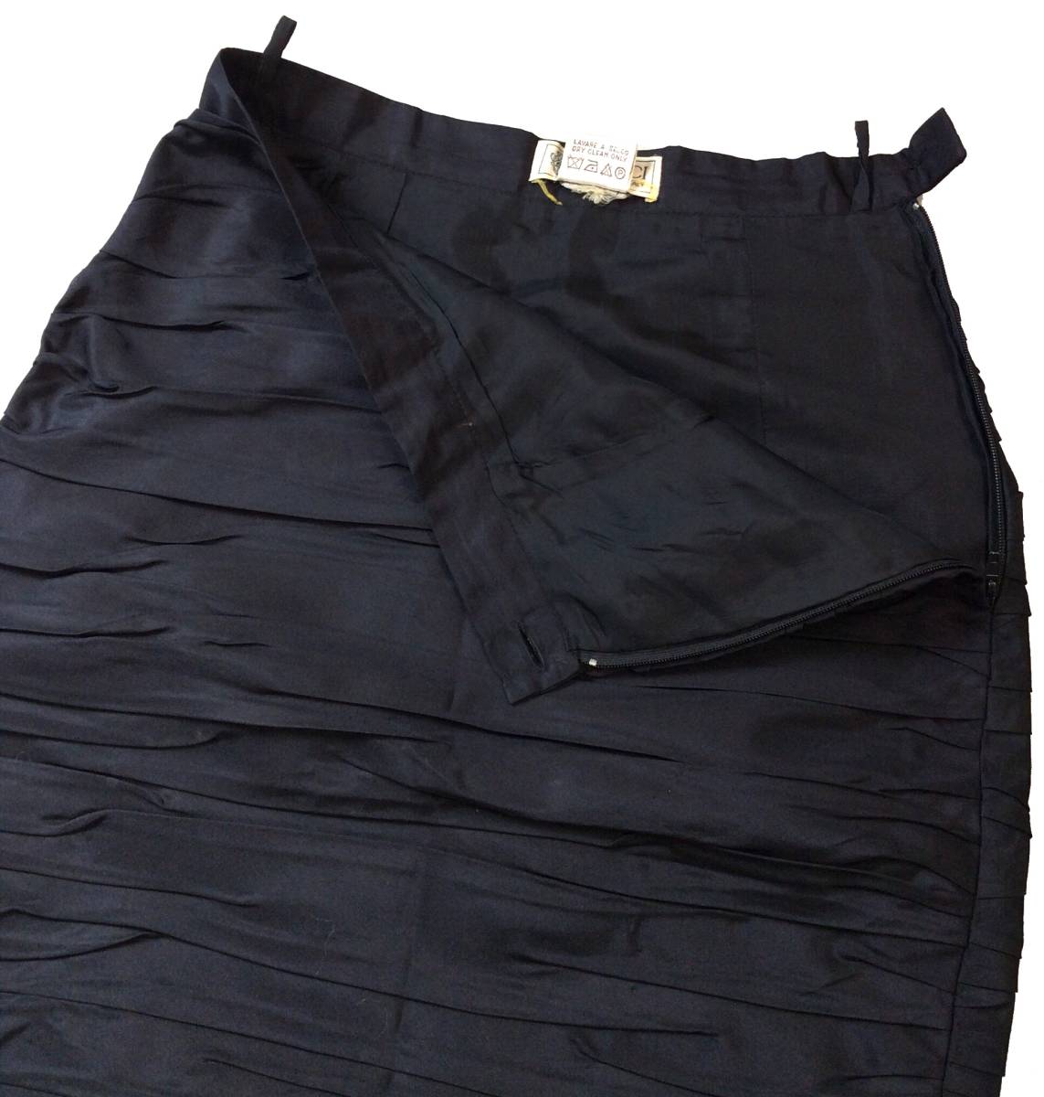 GUCCI Gucci ITALY made silk 100% design tight skirt black ITALY made lady's 38 postage 250 jpy (ma)
