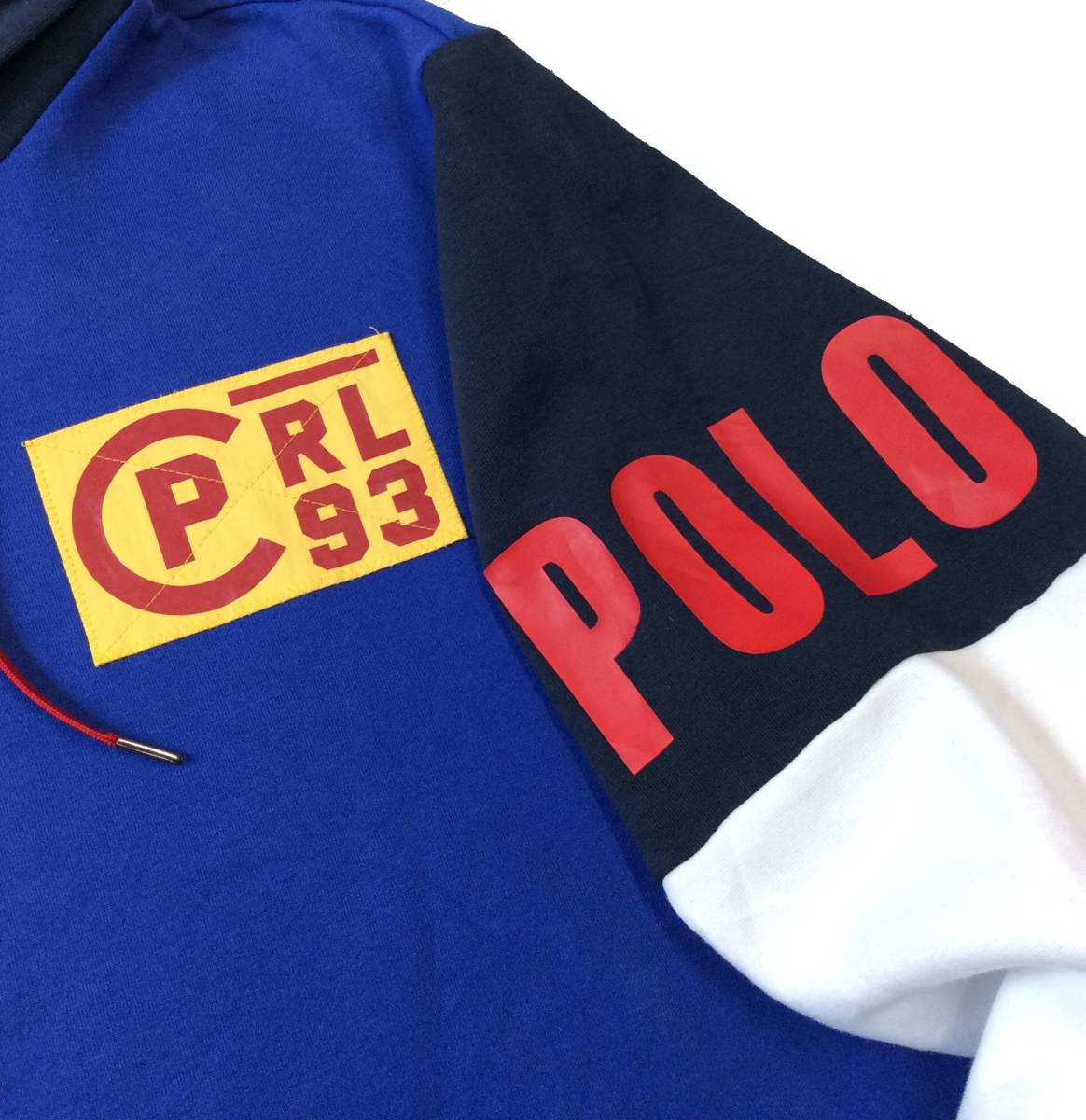 POLO RALPH LAUREN ラルフローレン RL-93 スウェットパーカー トレーナー 袖プリント ロゴ バックプリント P2 ネイビー/ブルー系 メンズ L_画像4