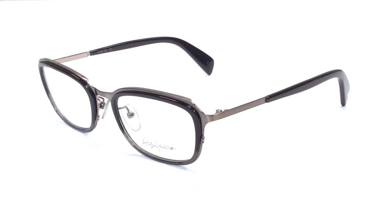 ヨウジヤマモト YOHJI YAMAMOTO 眼鏡 メガネ サングラス フレーム フランス製 ブラック/シルバー系 51-19-145 _画像3