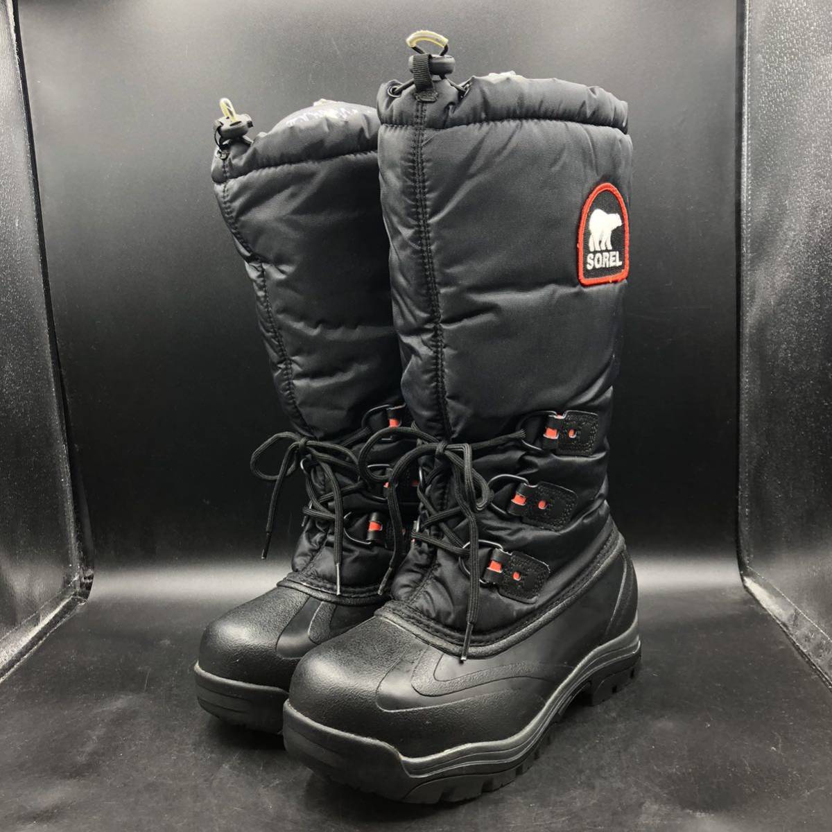 M2131 美品 SOREL ソレル SNOWLION XT スノーライオン XT ブラック ウィンター スノーブーツ レディース US8/25.0cm ブラック NL2134-010_画像1