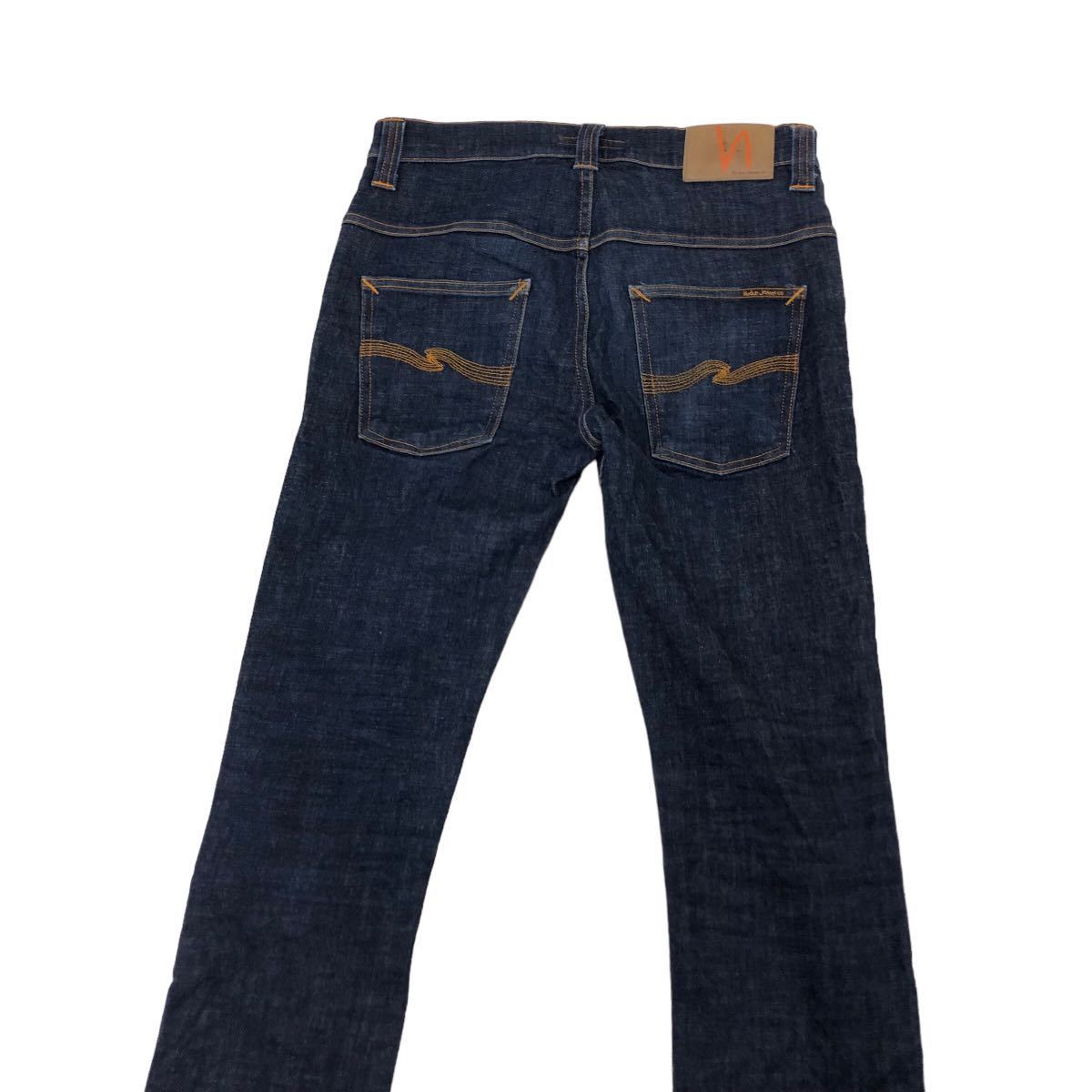 H692 良品 Nudie Jeans ヌーディージーンズ N611 THIN FINN デニム パンツ ジーンズ Gパン インディゴ ネイビー系 メンズ 31_画像6